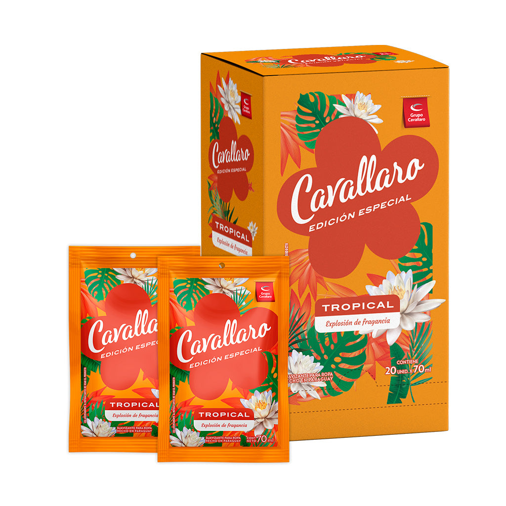 SUAVIZANTE PARA ROPAS CAVALLARO EDICION ESPECIAL - Display 20x70ml - Tropical