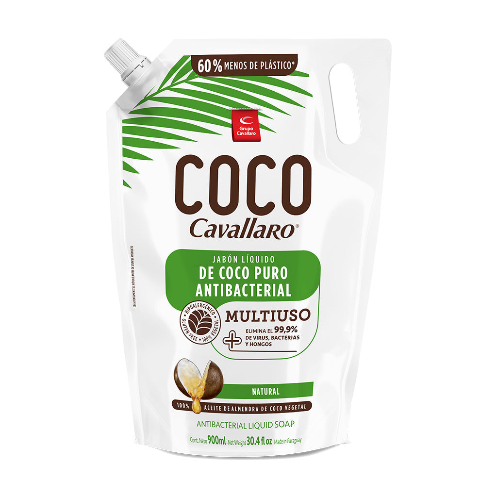 JABON LIQUIDO ANTIBACTERIAL "MULTIUSO" COCO CAVALLARO - Doypack 900 ml - Natural