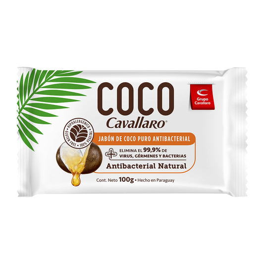 JABON DE COCO PURO COCO CAVALLARO - Pan de 100g - Blanco