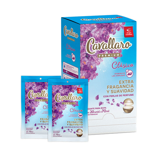 SUAVIZANTE PARA ROPAS CAVALLARO PREMIUM - Display 20x70ml - Clásico