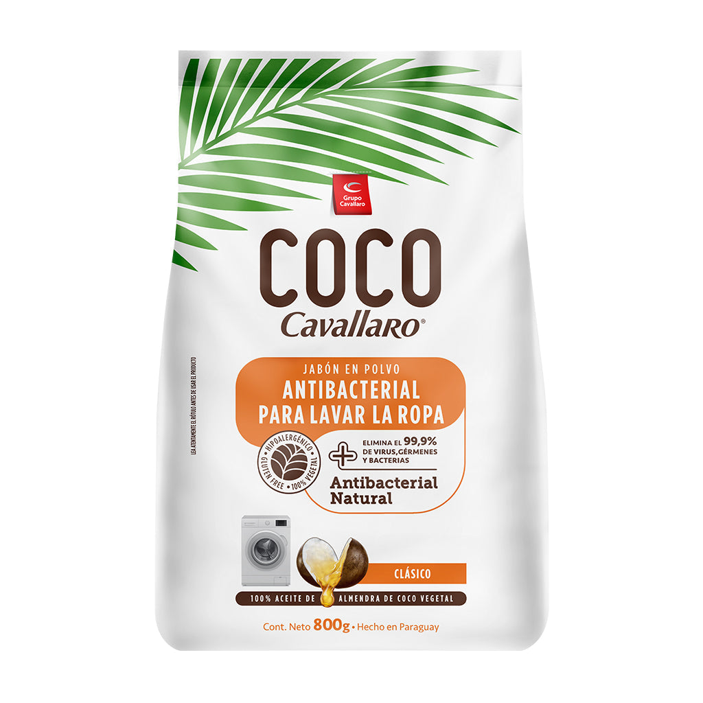 JABON EN POLVO ANTIBACTERIAL COCO CAVALLARO - Bolsa de 800g - Clásico