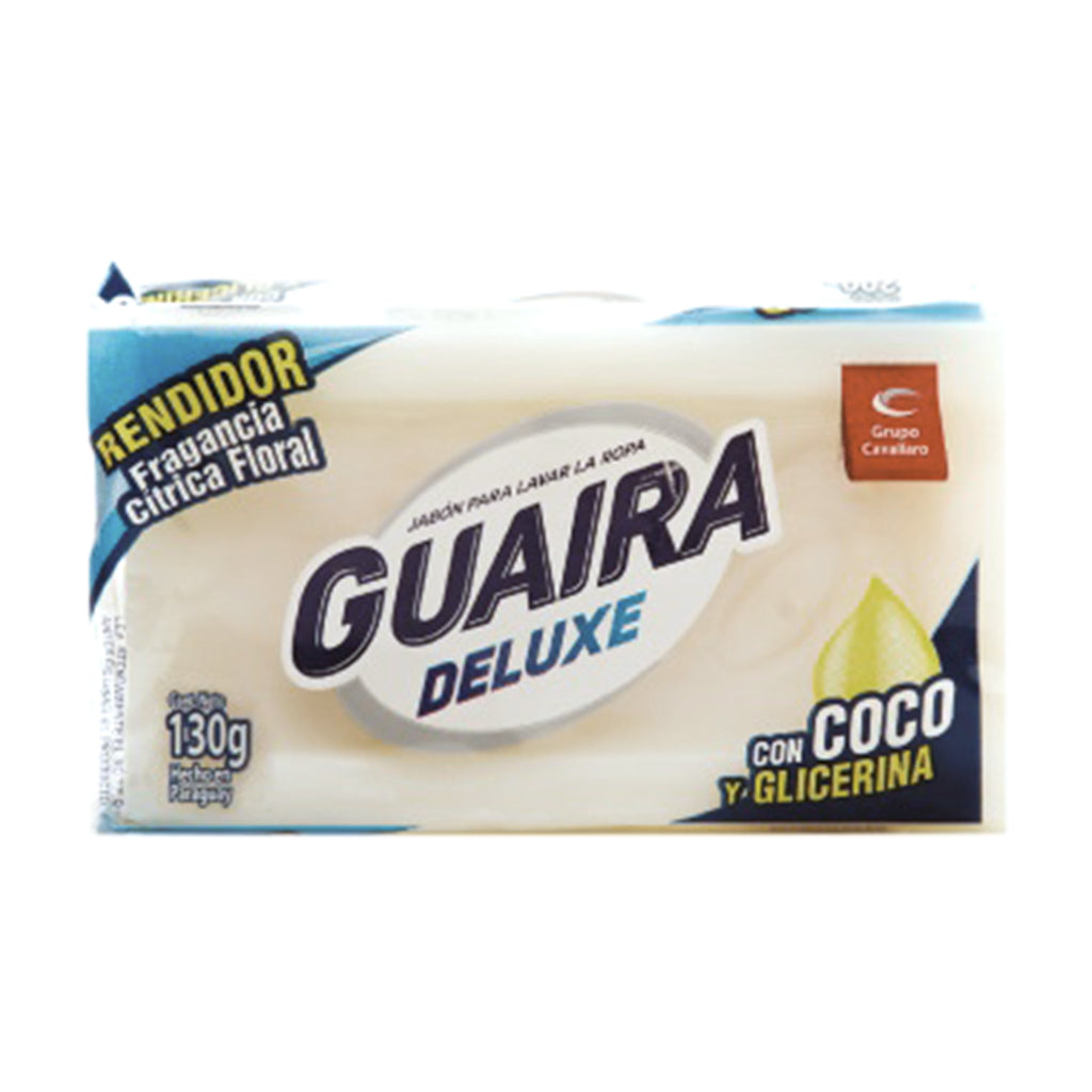 JABON PARA LAVAR LA ROPA GUAIRA DELUXE - Pan de 130 g - Coco y Glicerina