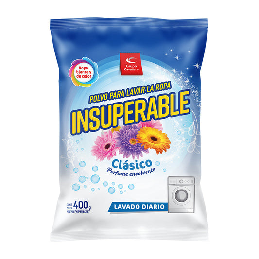 POLVO PARA LAVAR LA ROPA INSUPERABLE - Bolsa de 400g - Clásico
