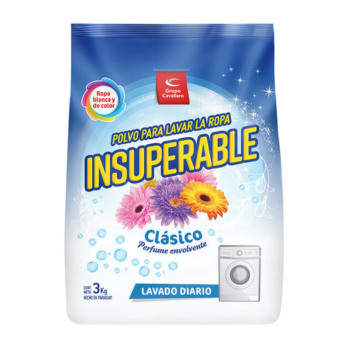 POLVO PARA LAVAR LA ROPA INSUPERABLE - Bolsa de 3Kg - Clásico