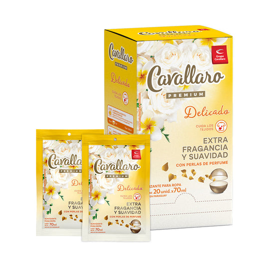 SUAVIZANTE PARA ROPAS CAVALLARO PREMIUM - Display 20x70ml - Delicado