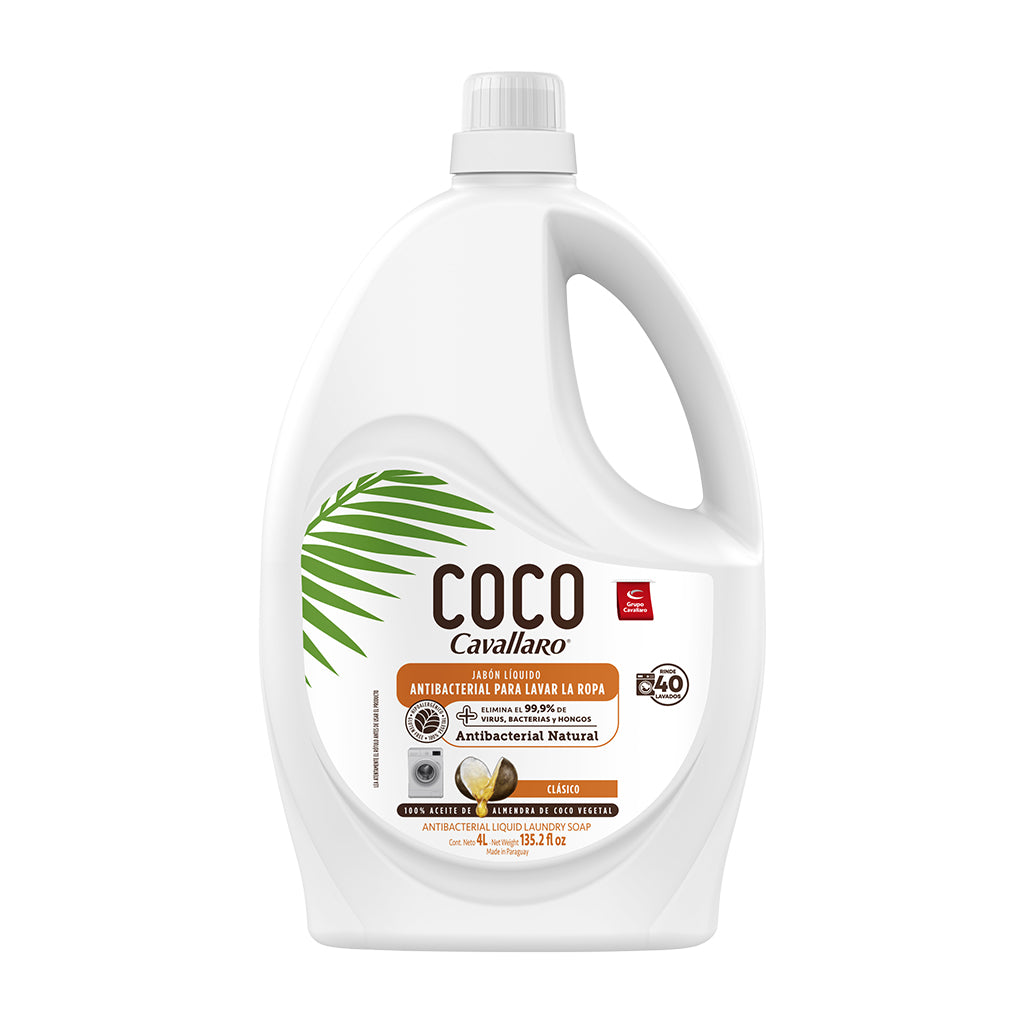 JABON LIQUIDO ANTIBACTERIAL PARA LAVAR LA ROPA COCO CAVALLARO