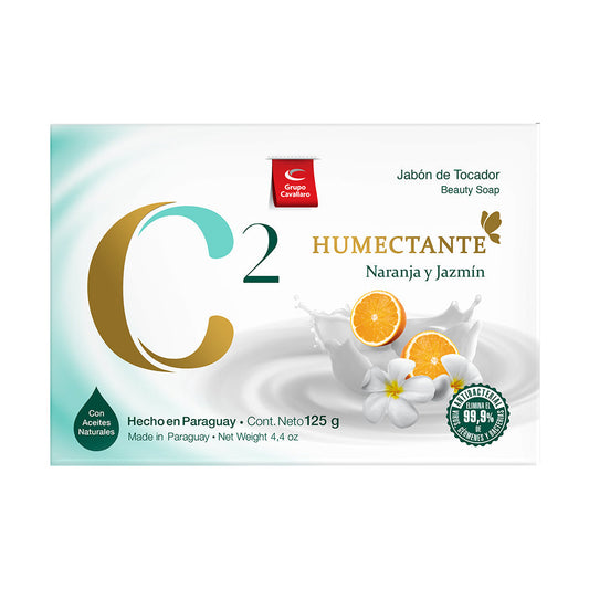JABON DE TOCADOR C2 HUMECTANTE ANTIBACTERIAL - Estuche de 125g - Naranja y Jazmín