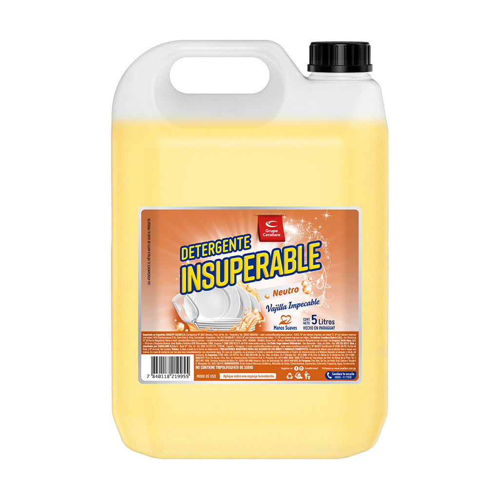 DETERGENTE LAVAVAJILLAS INSUPERABLE - Bidón de 5 L - Neutro