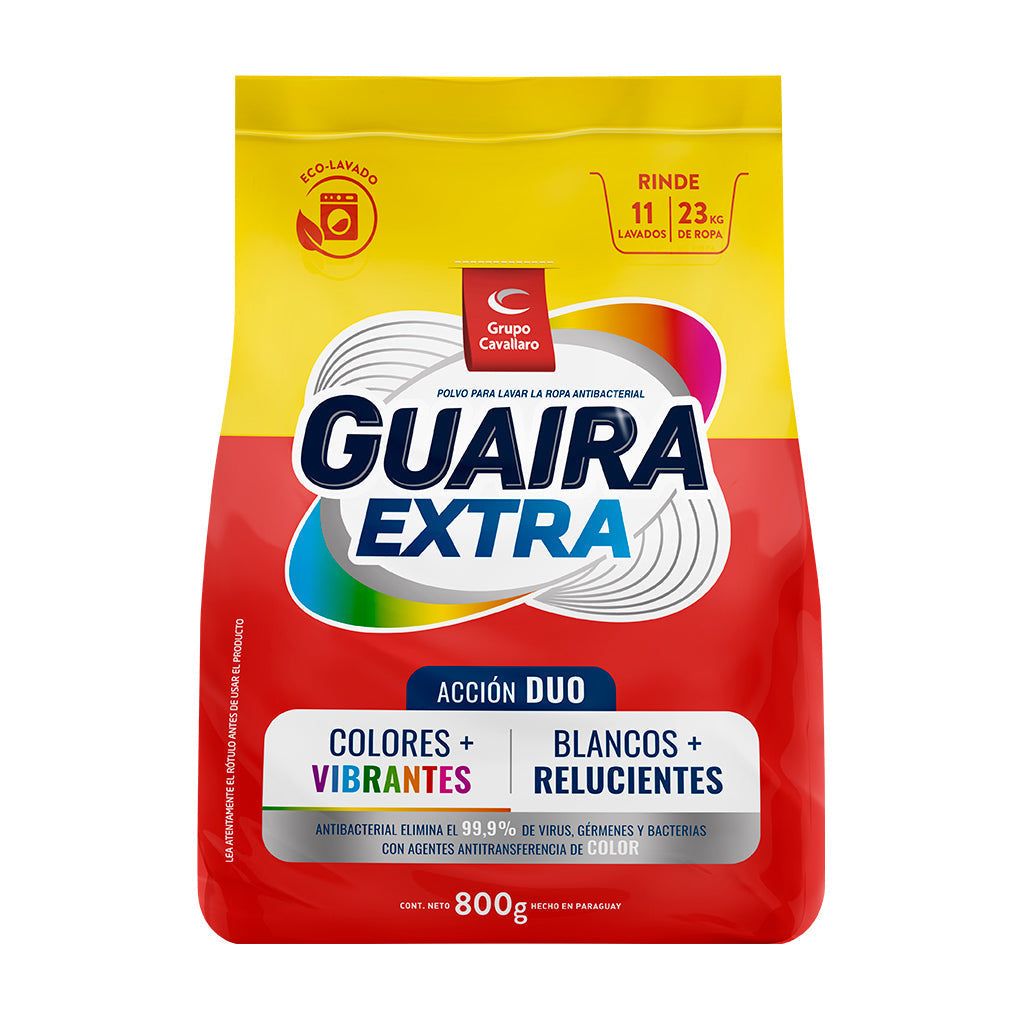 POLVO PARA LAVAR LA ROPA GUAIRA EXTRA ANTIBAC - Bolsa de 800g - Extra
