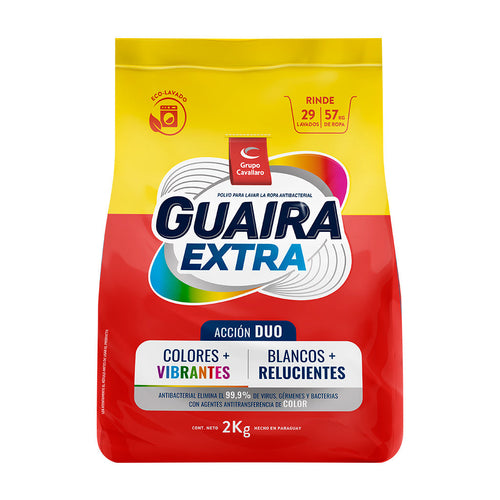 POLVO PARA LAVAR LA ROPA GUAIRA EXTRA ANTIBAC - Bolsa de 2Kg - Extra