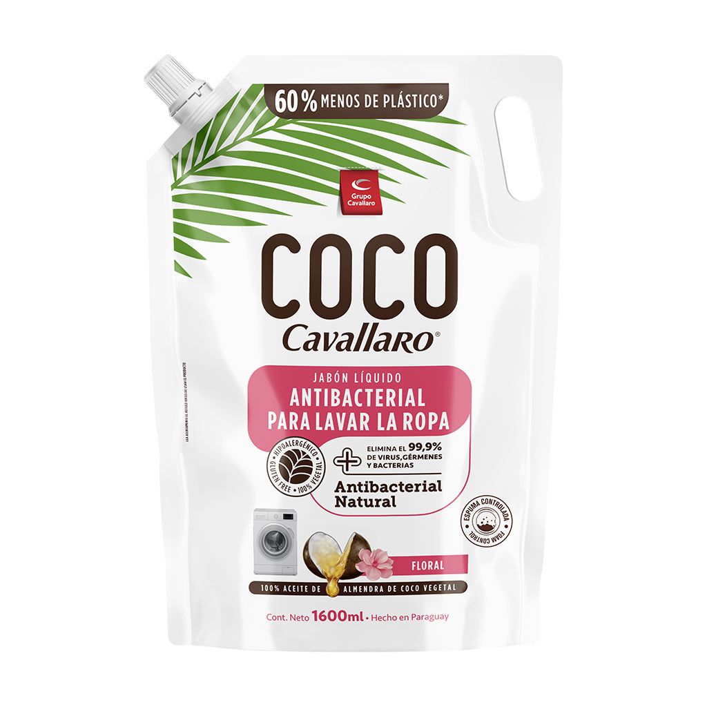 JABON LIQUIDO ANTIBACTERIAL PARA LAVAR LA ROPA COCO CAVALLARO
