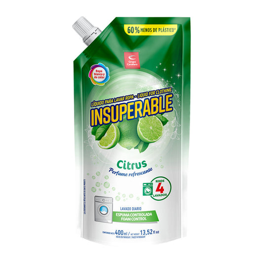 LÍQUIDO PARA LAVAR ROPA INSUPERABLE - Doypack 400ml - Citrus