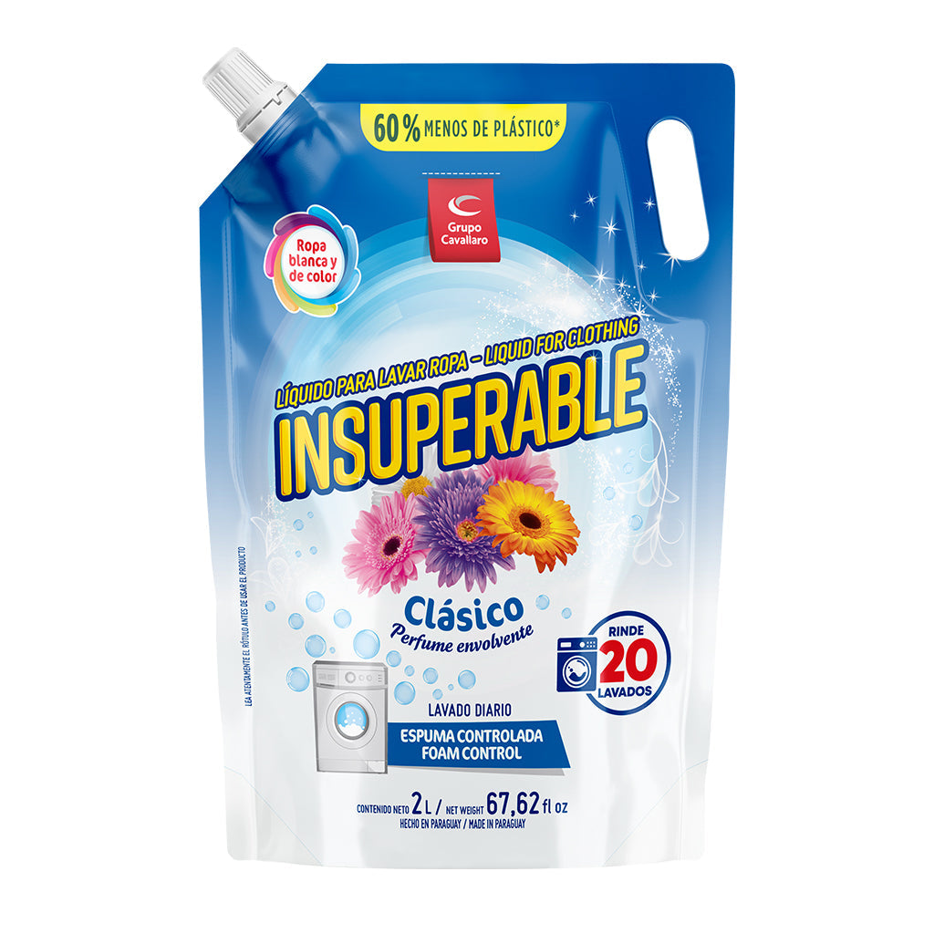 LÍQUIDO PARA LAVAR ROPA INSUPERABLE - Doypack 2L - Clásico