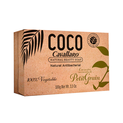 JABON DE TOCADOR NATURAL COCO CAVALLARO CON ACEITE ESENCIAL - Estuche de 100 g - Petit Grain
