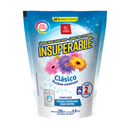 LÍQUIDO PARA LAVAR ROPA INSUPERABLE - Doypack 200ml - Clásico