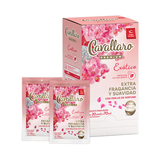 SUAVIZANTE PARA ROPAS CAVALLARO PREMIUM - Display 20x70ml - Exótico